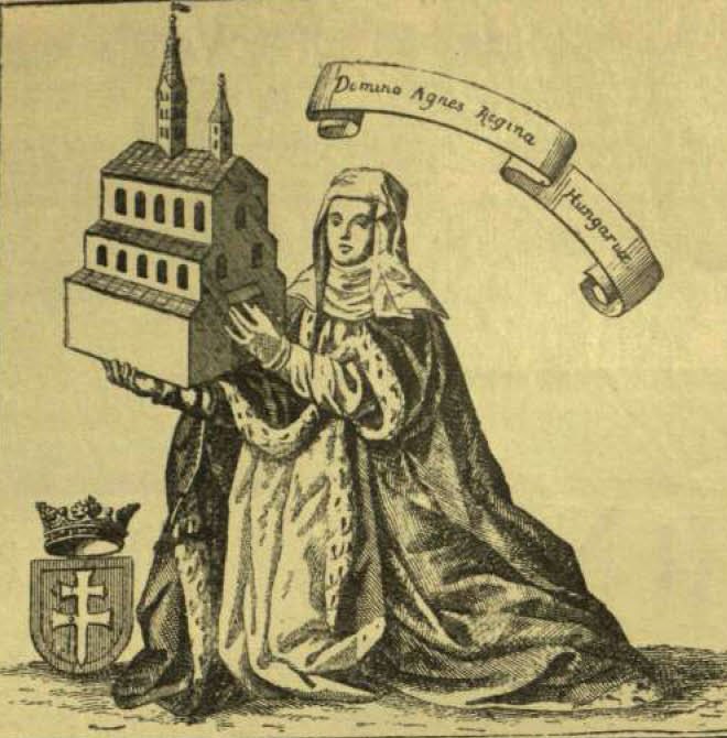 DKA-039321 Picture of Agnes, Queen of Hungary in the Fugger Chronicle. Vasárnapi Ujság. Engraving, newspaper detail